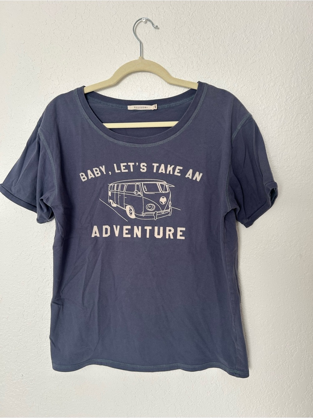 Roolee Navy Graphic "Baby, Let's Take An Adventure" Tee